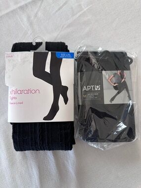 2 pr - Black opaque tights - 01